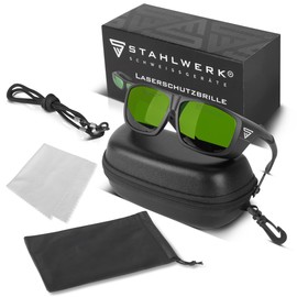 STAHLWERK Laser Safety Glasses, Laser Glasses, Safety Glasses, Eye Protection According to DIN EN 207 for Working with Lasers in a Wavelength Range of 800-1,320 nm