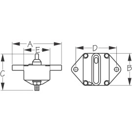 Sea-Dog Hi-Amp Circuit Breaker 25a Panel Mount #420880-1