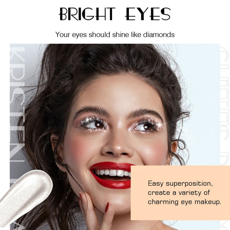 HERBENJOY Glitter Shimmer Mascara, Long-Lasting Diamond Sparkle Water Base Lashes