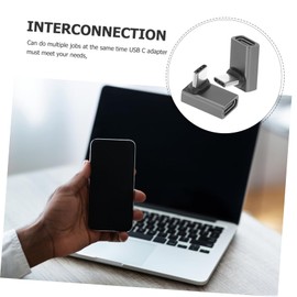 KONTONTY 2pcs Type-c Right Angle USB c Adapter Connector for Display Data Transfer and Charging Compact Design for Projector and Laptop Use