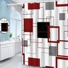 Mesnt Gray Shower Curtains for Bathroom, Polyester White Lines Pattern