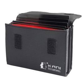 KANI 801531 Filter Case, 3.9 inches (100 mm) Wide Soft Case, For Square Filters, Holds 6 Pieces, Side Storage, Belt Loop, Shoulder Strap Included, Black, Nylon