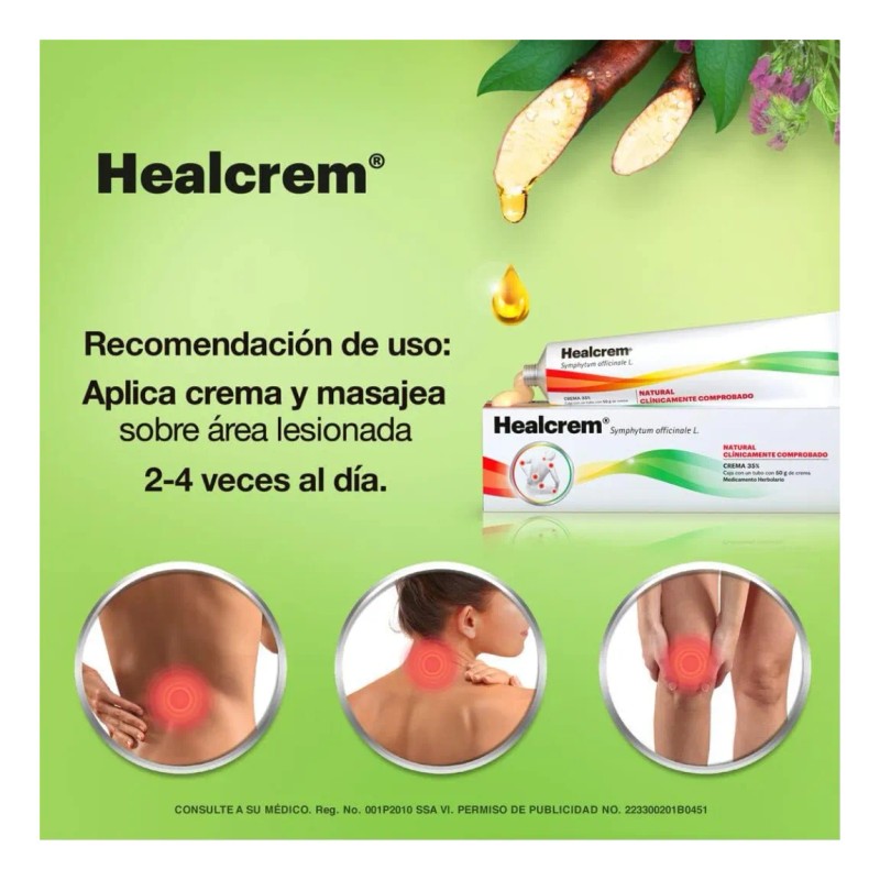 Pack X2 Cremas Naturales Alivio De Dolor 100g Healcrem