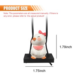 Swinging Duck Car Hanging Ornament, Cute Car Rearview Mirror Hanging Accessories, Auto Interior Rear View Mirror Charm, Auto Pendant Aesthetic Decoration Present for Women Men Kids (Bow)