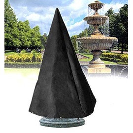 Becony Outdoor Water Fountain Cover for Winter - Waterproof Heavy Duty 600D Patio Statue Furniture Protector Garden Anti-Freeze Accessories (30"x60")