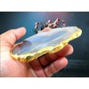 Jet International Gold Plated Agate Slice Coaster Light Blue Single