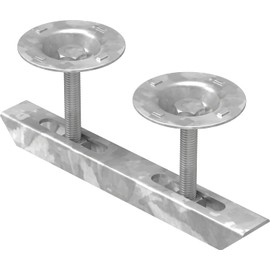 Double Clamp with Plate for Grate Height 30 mm | MW 30/30 mm | Made of St37, Hot-Dip Galvanised