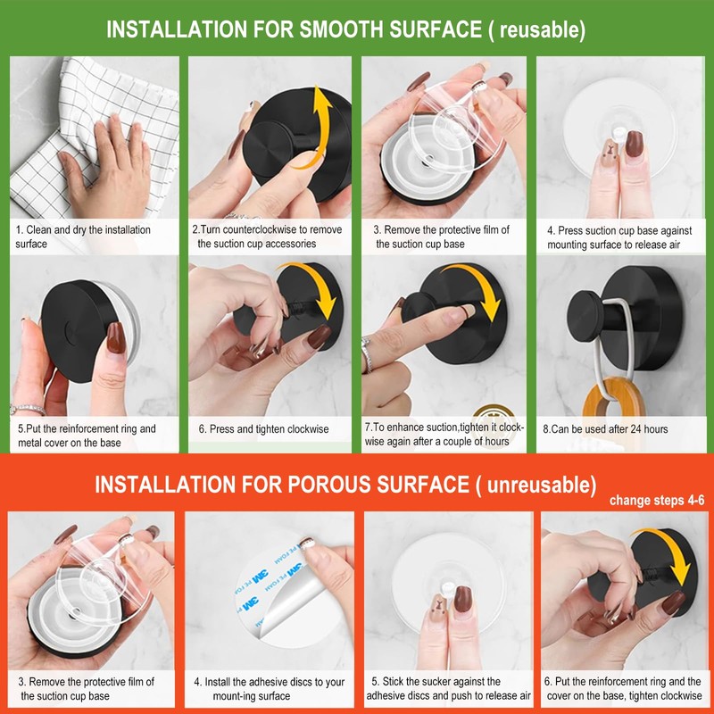 ZESLMG Chrome Suction Cup Hooks for Glass Window, Shower Hook