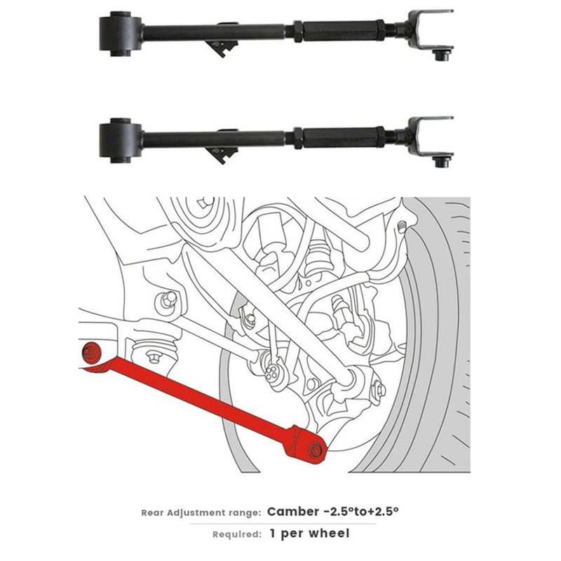 Pair Left & Right Adjustable Rear Alignment Camber Control Arm