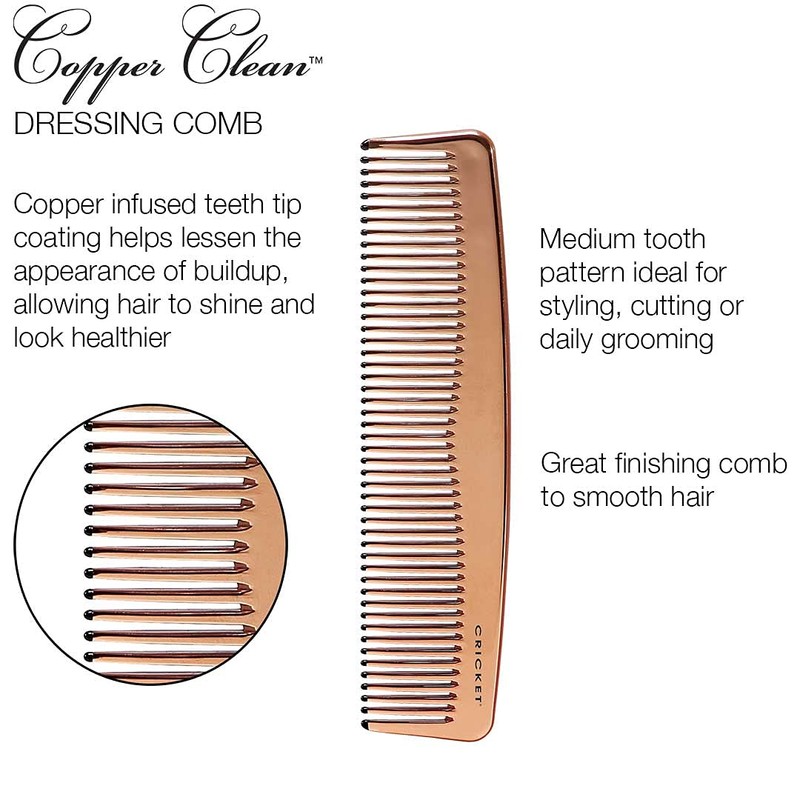 Cricket Copper Clean Dressing Comb for Hair Styling, All Hair