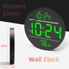 Digital Wall Clock with Large LED Display, Auto-Brightness, Temperature, Low-Reflectivity,