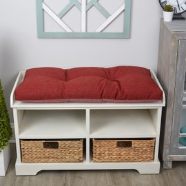 Klear Vu The Gripper Omega Non-Slip Tufted Bench Cushion for Indoor Furniture, Entryway Storage, Bay Window, Corner Nook or Piano Seat, 30 Inches, 09 Flame