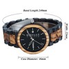 BEWELL Men's Wood Watch Quartz Zebrawood and Ebony Wooden Watches