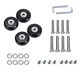 4 x 45 mm x 18 mm Suitcase Wheels Replacement Wheels for Suitcase Luggage Suitcase Wheels Replacement Luggage Suitcase Replacement Wheels Rubber Wheels Replacement Wheels Wheel for Trolleys Suitcase