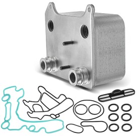 A-Premium Engine Oil Cooler Kit Compatible with Ford Trucks, F-250 Super Duty 03-07, F-350 Super Duty 03-07, E-350 Club Wagon 04-05, E-350 Super Duty 04-10, Excursion 03-05, 6.0L, Replace# 3C3Z6A642CA