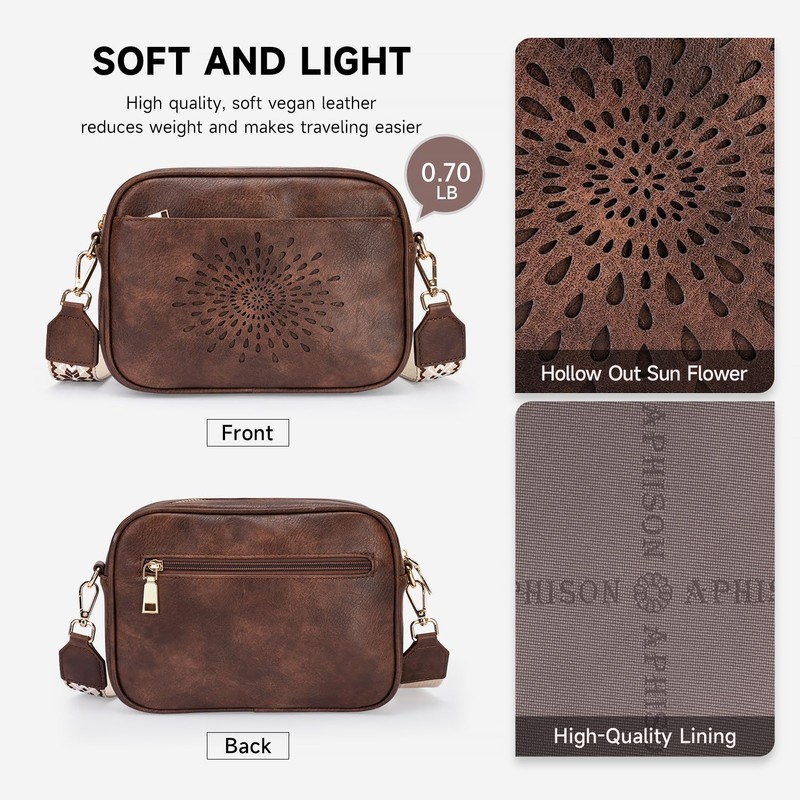 APHISON Crossbody Bags for Women Trendy,Vegan Leather Small Crossbody Purses