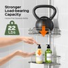 HAMITOR Shower Caddy Tension Pole: 4-Tier Rustproof Bathroom Corner Shelf