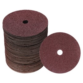 HARFINGTON 100PCS Fiber Grinding and Sanding Discs 9-15/128" x 7/8" 36 Grit Ceramic Resin Fiber Abrasive Discs for Grinding Polishing, Red-Brown