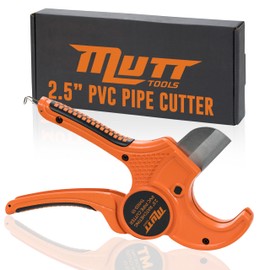 Mutt Tools Professional 1.5” PVC Pipe Cutter Tool - Heavy-Duty Ratcheting Plastic Pipe Cutter for PVC, CPVC, PEX – Cuts up to 1.5 Inch OD – Plumbing Cutting Tool for Home and Pro Use