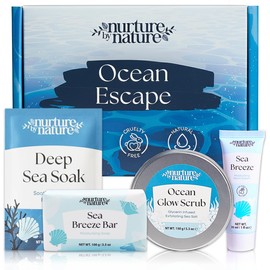 Nurture by Nature Botanicals Cestas De Regalo Nurture By Nature Ocean Escape Spa Para Mujer - Set De Regalo De 4 Piezas De Cuidado Personal Ocean