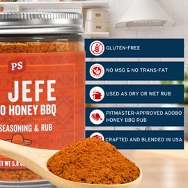 PS Seasoning El Jefe- Adobo Honey Seasoning, Adobo All Purpose Seasoning Dry Rub for Tacos, Chicken, Pork, Beef- Adobo Seasoning for Cooking