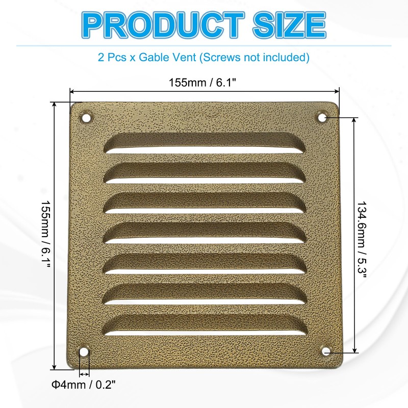 PATIKIL 6x6 Inch Aluminum Vent Cover, 2pcs Screen Air Grille