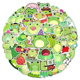 Frog Sticker Frog Stickers Pack of 50 Skateboard Graffiti Stickers Motorcycles Bicycle Snowboard Luggage Laptop Car Suitcase for Children and Teenagers Waterproof Vinyl Stickers