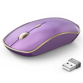 JOYACCESS Wireless Mouse - 2.4G Portable & Ergonomic with 5 DPI Levels for Desktop, Notebook, PC & Laptop (Purple)