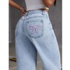 PEAINJ Baggy Jeans for Women Teen Girls Bow Cute Denim