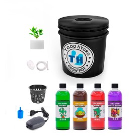ToDo Hydro Grow Pot Initial 5gal DWC Hydro Bucket Kit with Air Pump, Nutrients & More