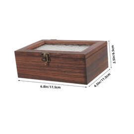 Ipetboom Vintage Wooden Jewelry Box with Clear Lid Rustic Trinket Organizer for Earrings Rings and Pendants Retro Decorative Storage Box for Home and Giving