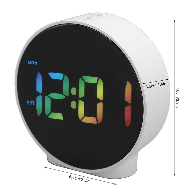 Small Digital Alarm Clock, Electronic LED Clock with Adjustable Brightness,
