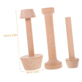 ULTECHNOVO 3pcs Wooden Egg Tart Tamper Set Double Ended Pastry Tamper for Baking Natural Easy to Clean Handheld Pastry Tool for Egg Tarts and More