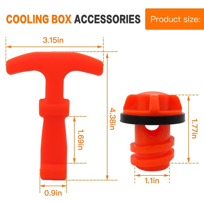 KOGUNXU Upgraded Cooler Maintenance Set T-Handle Latches & Drain Plug