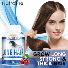 NutraPro Long Hair Gummies – Anti-Hair Loss Supplement for Fast Hair Growth of Weak, Thinning Hair – Grow Long Thick Hair & Increase Hair Volume with Biotin and 10 Other Vitamins.for Men and Women.