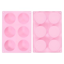 uxcell 2pcs Silicone Muffins Pan, 6 Cup Silicone Cupcake Pan Nonstick Baking Tray for Muffins, Cupcakes, Dishwasher Safe, Pink