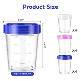 YWKJDDM Salad Dressing Container to Go, 12 Pcs Small Food Containers with Lids, 120ML Salad Dressing Pots Sauce Containers with Lids for Sauce Snack Fruits Yogurt