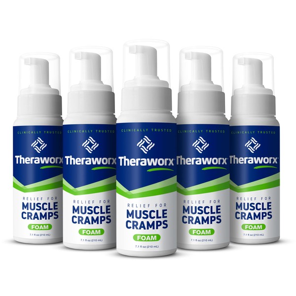 Theraworx Relief Muscle Cramp & Spasm Foam Fast-Acting Leg Soreness and Foot Relief - 7.1 oz - 5 Count