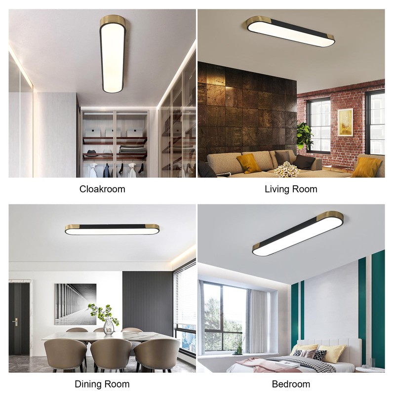 Tioolo Dimmable LED Ceiling Lights Flush Mount Ceiling Light 4FT