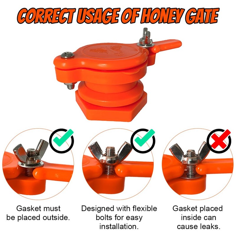 MayBee 2 Pack Honey Gate Valve for Extractor, Durable Nylon