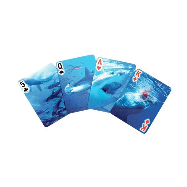Kikkerland Lenticular 3-D Shark Poker-Size Playing Cards
