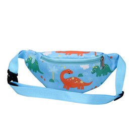 Cute Dinosaur Kids Fanny Pack Waist Pack Small Belt Bum Bag Crossbody Purse Waist Pouch for Toddler Girls Boys Light blue