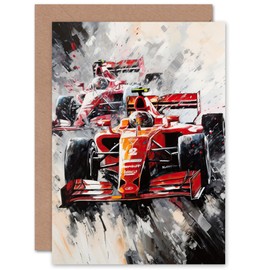 Artery8 Grand Prix Motorsport Racing for Husband Him Dad Son Brother Birthday Thank You Fathers Day Blank Art Greeting Card