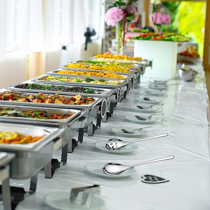 AYFDISHS Slotted & Solid Serving Spoons Set, 9.4 Inch Stainless