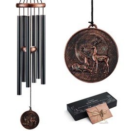 Gabzart Wind Chimes for Outside, Deer Deep Tone Vintage Wind Chime Outdoor Clearance, Sympathy/Memorial/Festivals/Birthday Gift for Mom Dad Grandma, Home Garden Patio Decor (32" Deer)