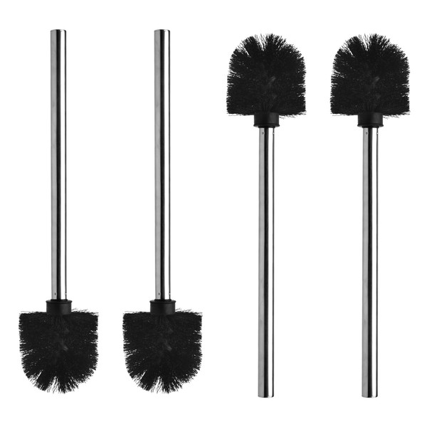 Set of 4 toilet brushes, black, high-quality toilet brush with