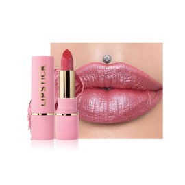 Diamond Glitter Matte Lipstick,Rose Pink Metallic Shimmer Lip Gloss Lip Tint,Longlasting Waterproof Non-Stick Lip Color,Full Coverage Lipgloss Lipstain, Valentine's Day Lip Makeup Gift for Women-03