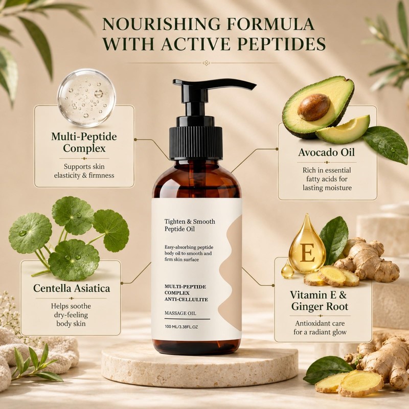 Body Multi Peptide Body Oil, Body Oil for Saggy Skin,