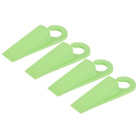 sourcing map 4 Pcs Door Stoppers for Bottom of Door, 28mm/1.10 Inch Door Stops, TPR Rubber Door Stopper Wedge Anti Slip, Window Stopper Door Stackable, Green