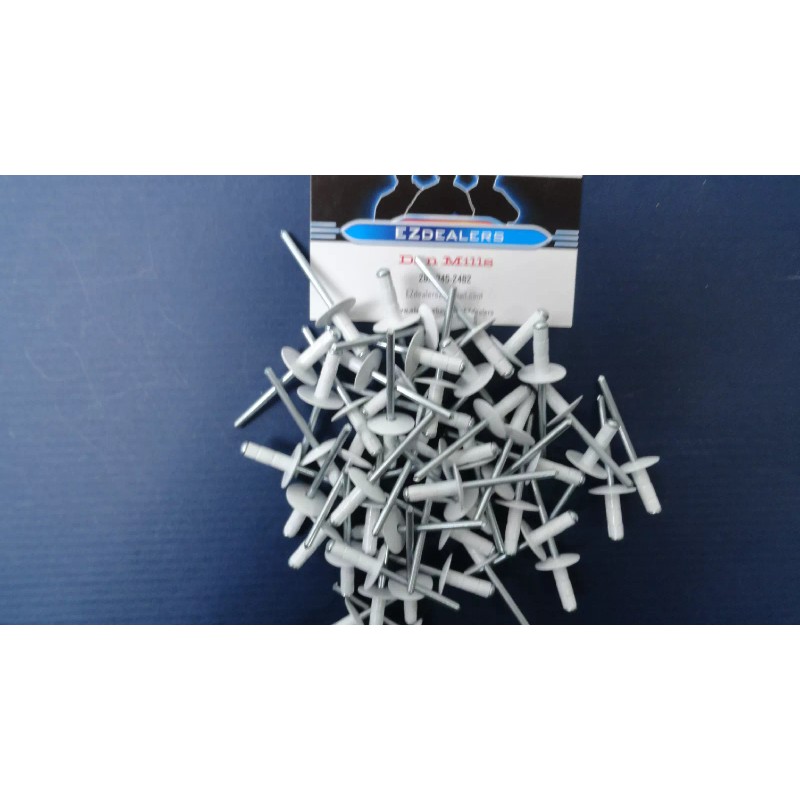 EZ-Rivets Vintage Snowmobile Merc Mercury Large Head White Rivets 50